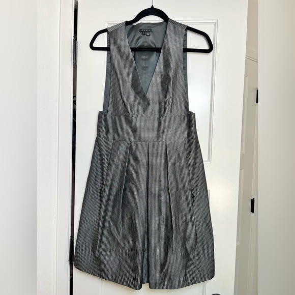 Theory Deanne Black Gray Metallic Printed Dress Jumper (6) - Picture 1 of 3